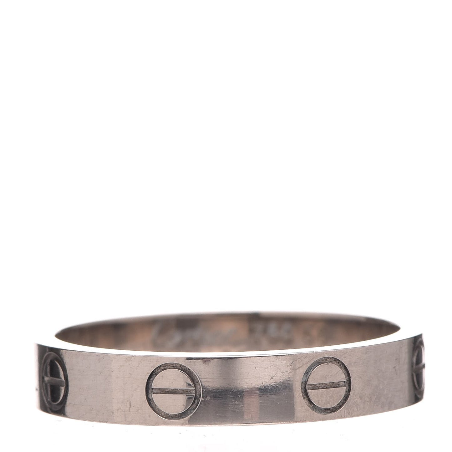 18K White Gold 3.5mm LOVE Wedding Band Ring 56 7.5