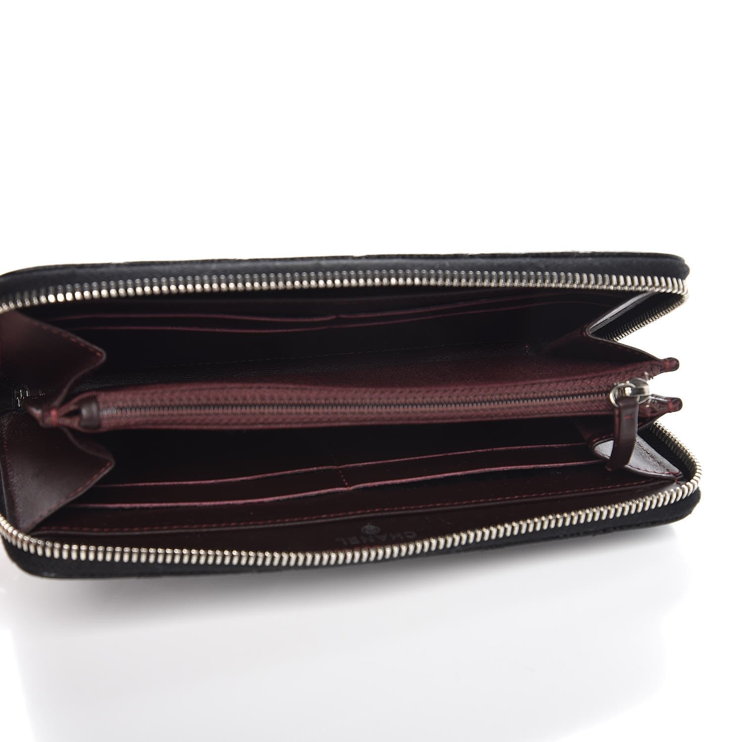 Chanel Caviar Quilted Large Gusset Zip Around Wallet Black 5 of 9