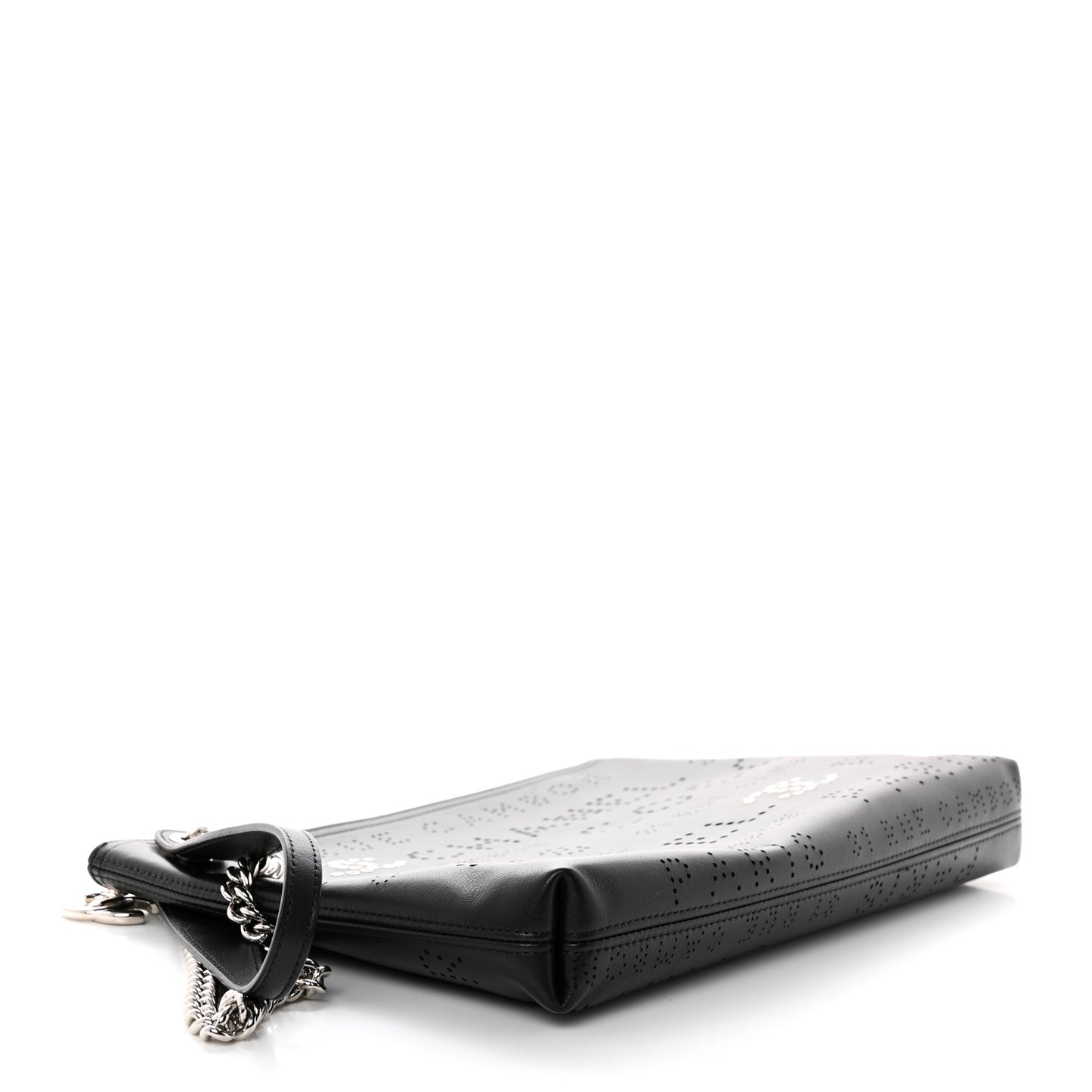 Calfskin Eyelets Clutch Black