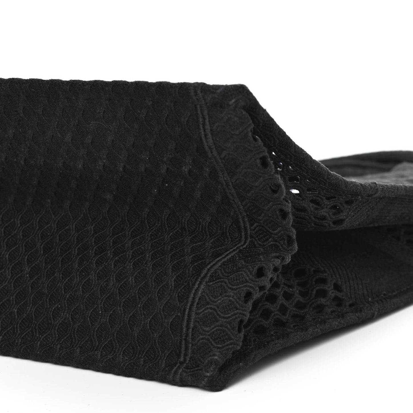 Mesh Embroidered Book Tote Black