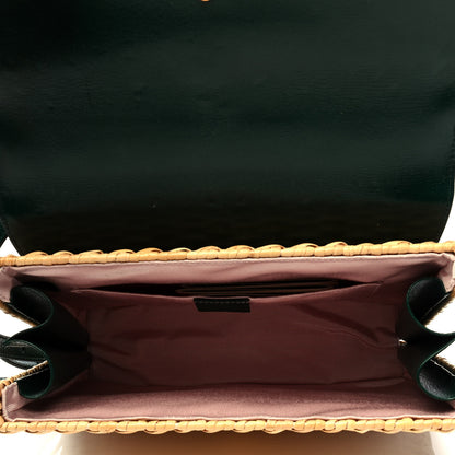 Gucci Wicker Calfskin Small Sylvie Top Handle Bag Naturale Green 5 of 6