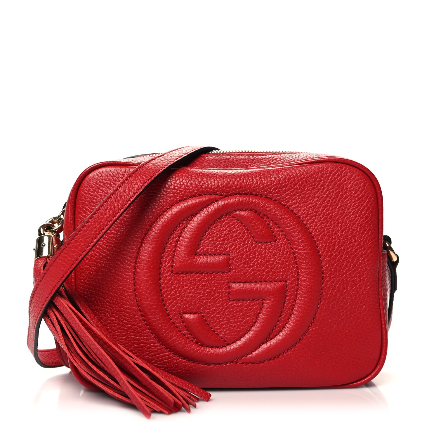 Pebbled Calfskin Small Soho Disco Bag Tabasco Red