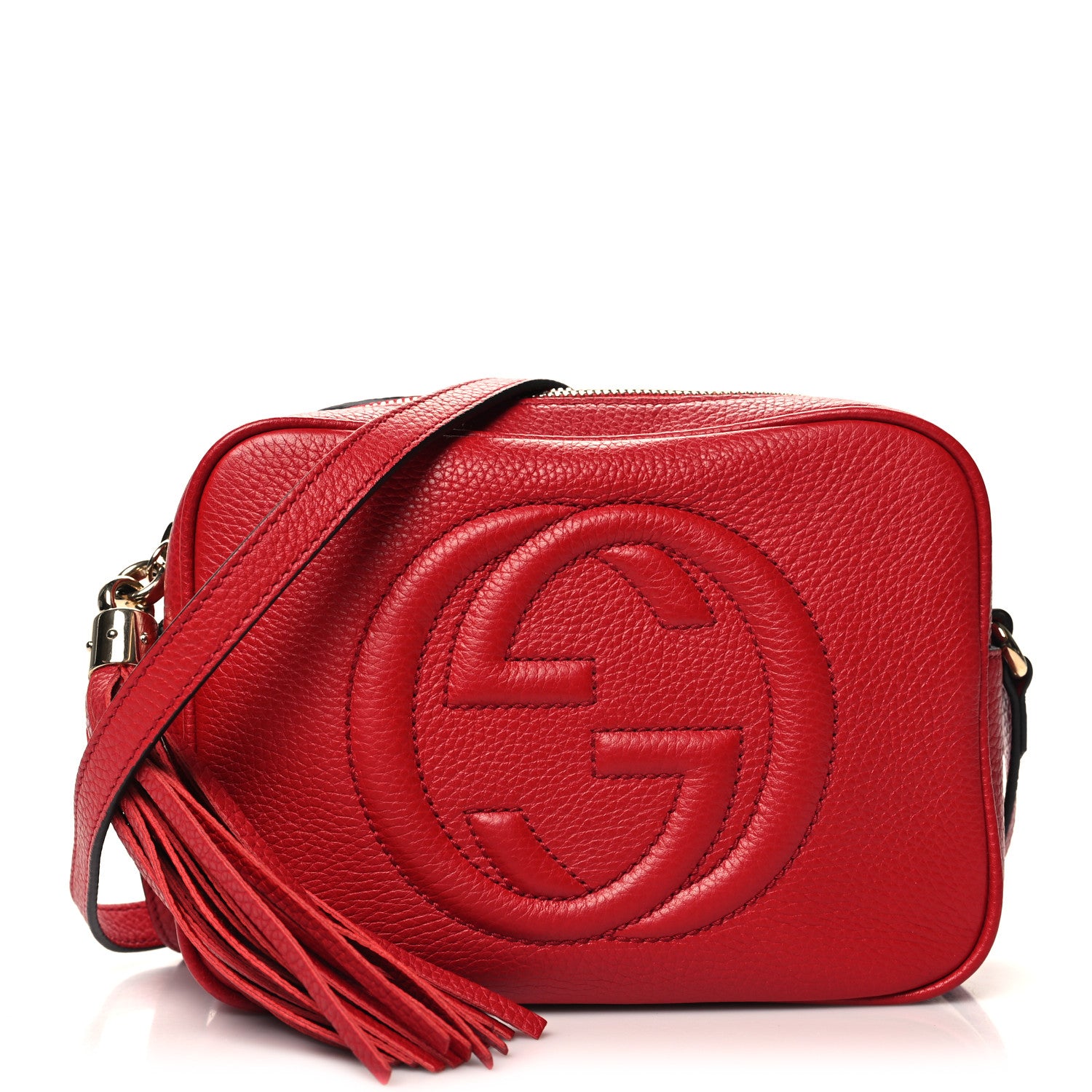 Gucci Pebbled Calfskin Small Soho Disco Bag Tabasco Red 1 of 12
