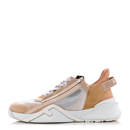 Fendi Nylon Suede Transparent Fendi Flow Low Top Sneakers 40 Light Rose 1 of 11