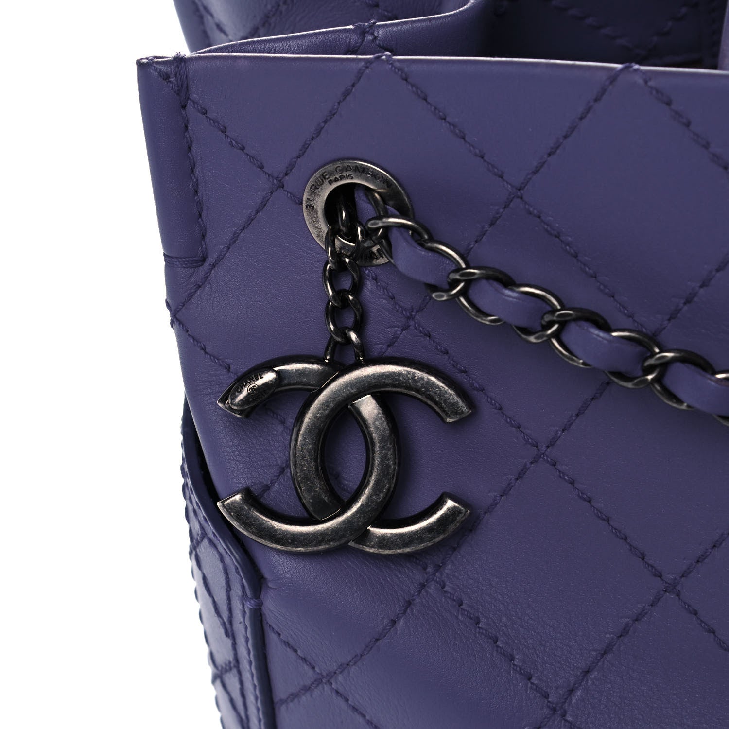 Chanel Calfskin CC Pocket Tote Purple 7 of 14