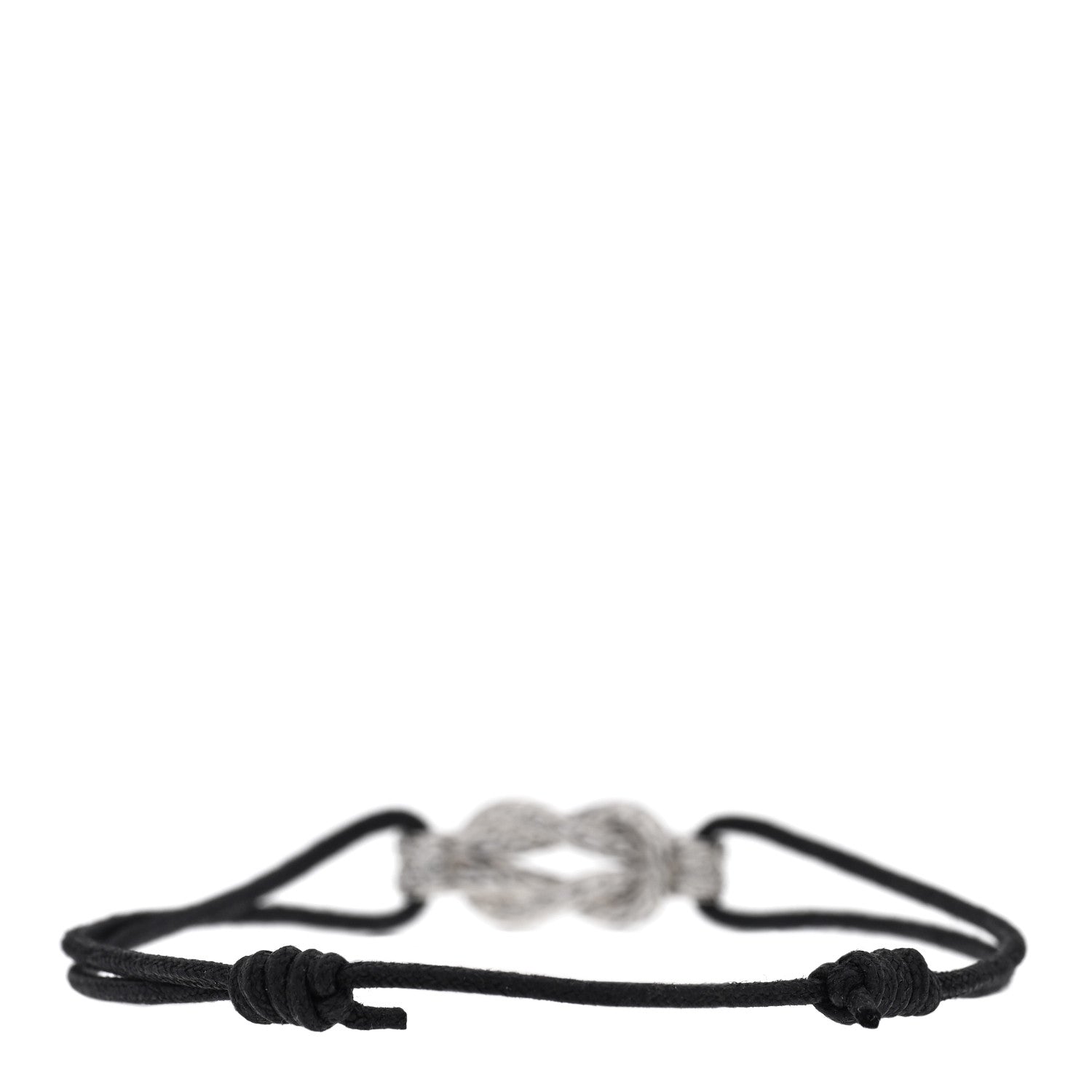 John Hardy Sterling Silver Diamond Love Knot Cord Bracelet Black 2 of 4