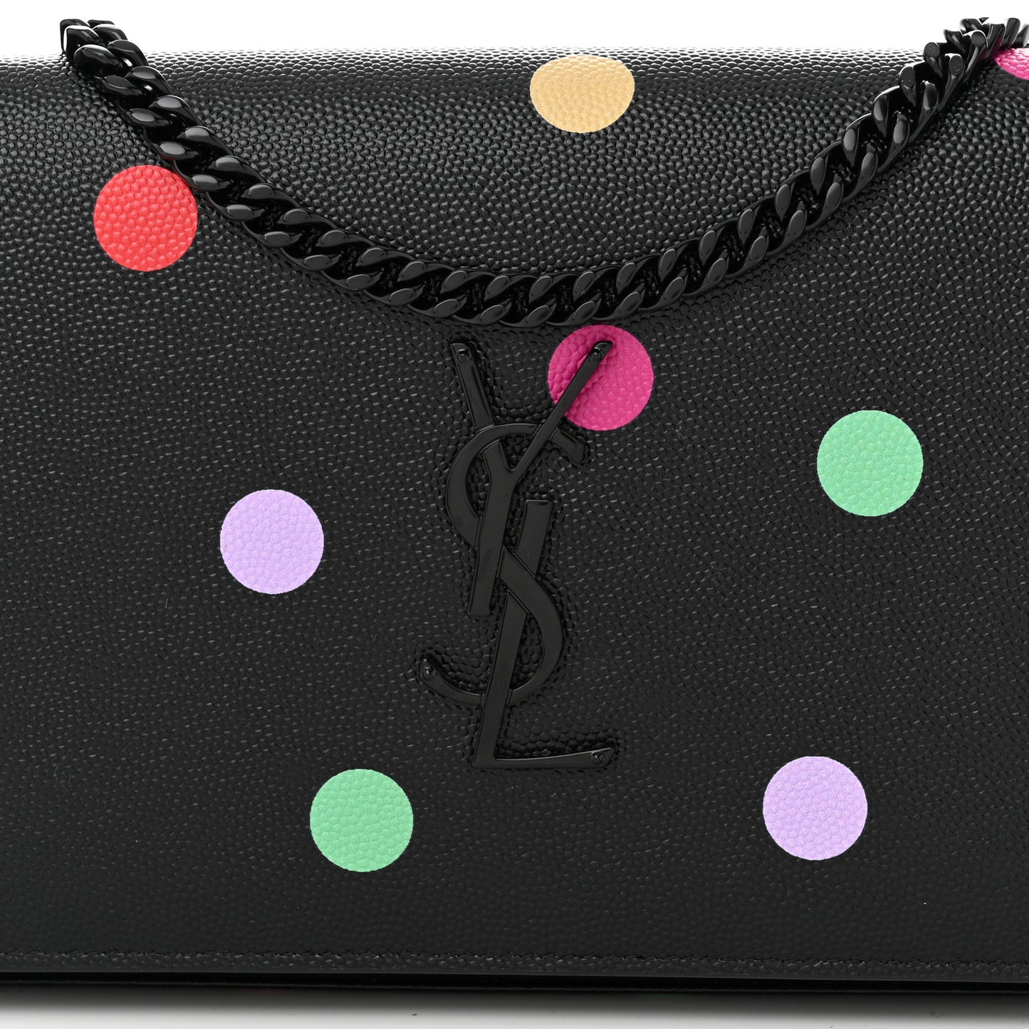 Grain De Poudre Monogram Chain Wallet Black Confetti