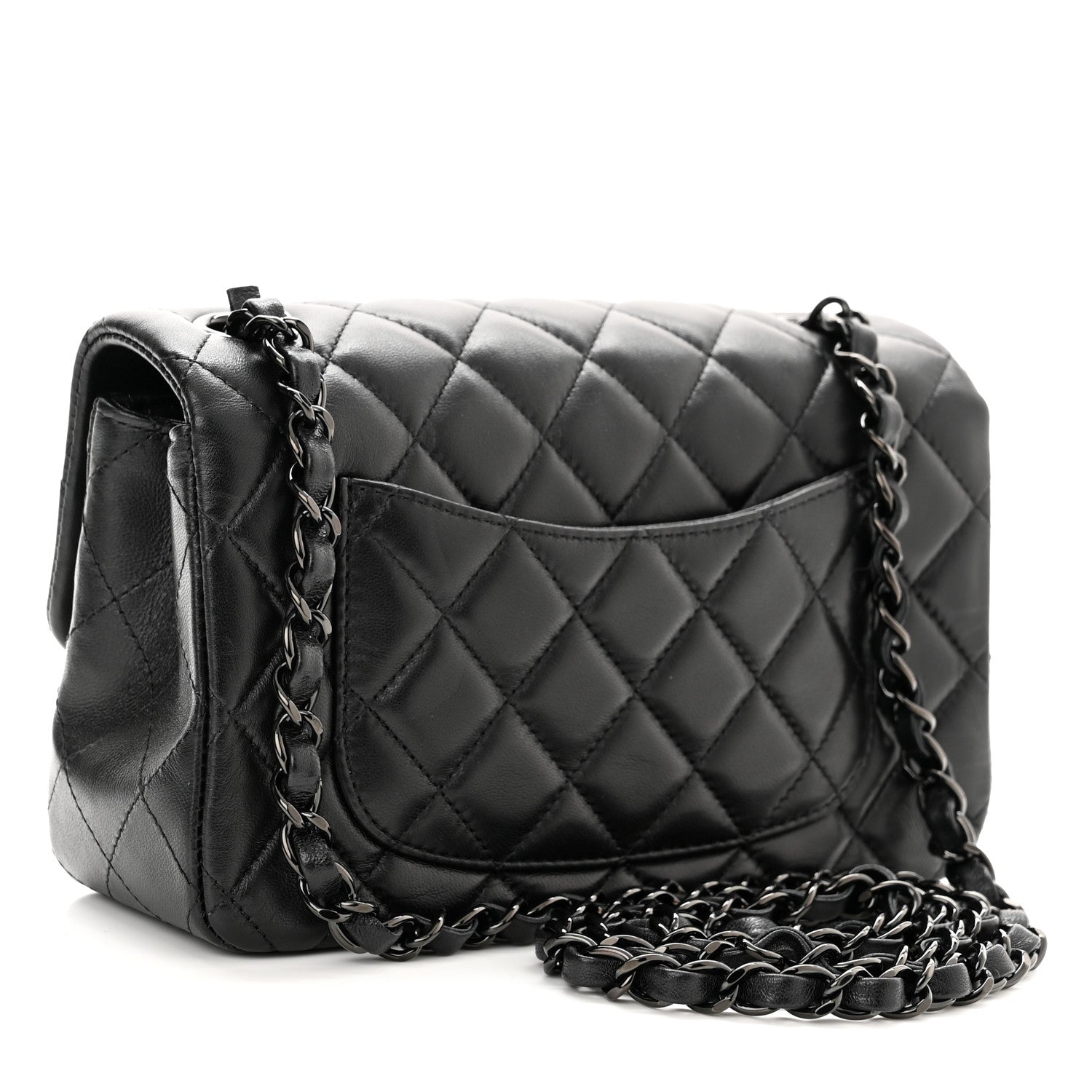 Chanel Lambskin Quilted Mini Rectangular Flap So Black 2 of 9