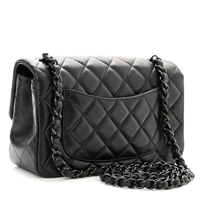 Chanel Lambskin Quilted Mini Rectangular Flap So Black 2 of 9