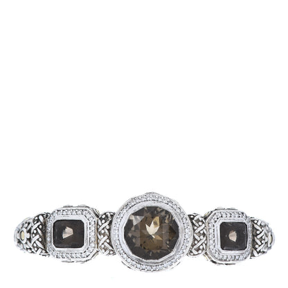 John Hardy Sterling Silver 18K Yellow Gold Diamond Smoky Quartz Batu Sari Bracelet 1 of 7
