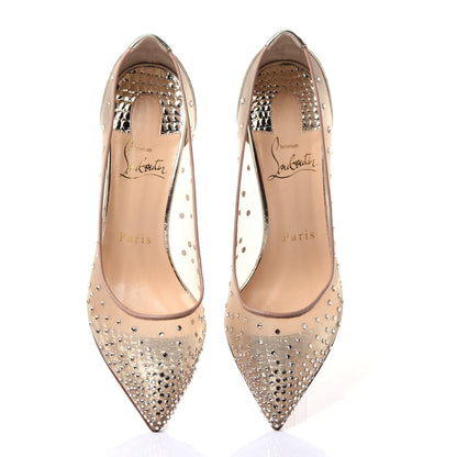 Christian Louboutin Rete Patent Crystal Strass Follies 100 Pumps 36 Gold 6 of 10