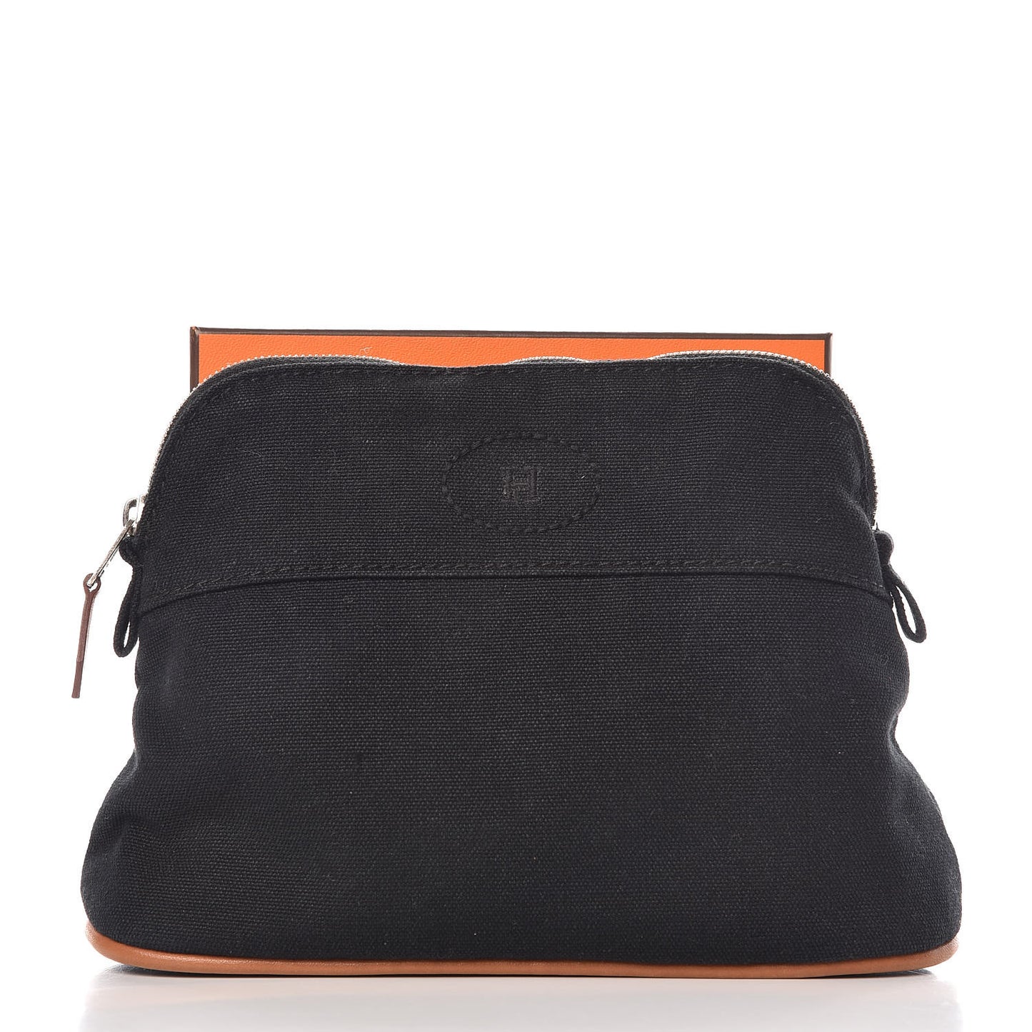 Cotton Canvas Mini Bolide Travel Cosmetic Pouch Black