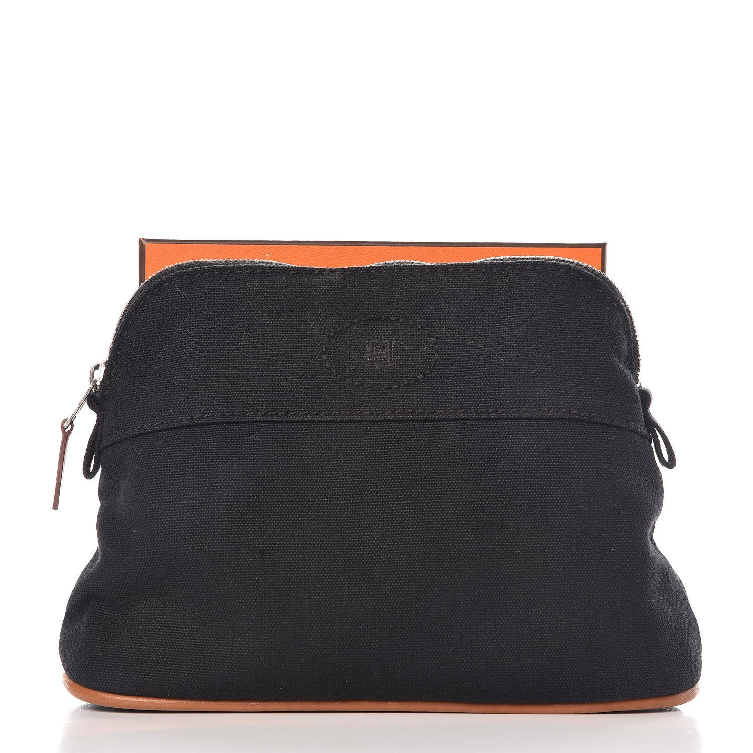 Hermes Cotton Canvas Mini Bolide Travel Cosmetic Pouch Black 11 of 11