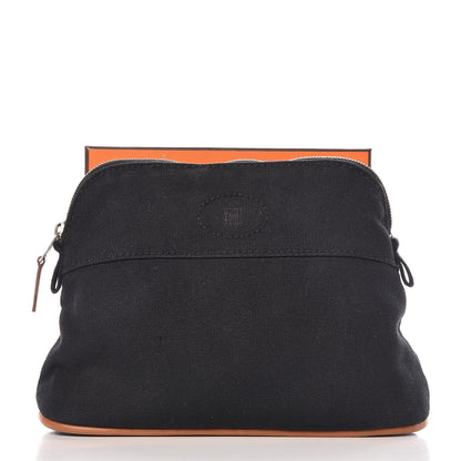 Hermes Cotton Canvas Mini Bolide Travel Cosmetic Pouch Black 11 of 11