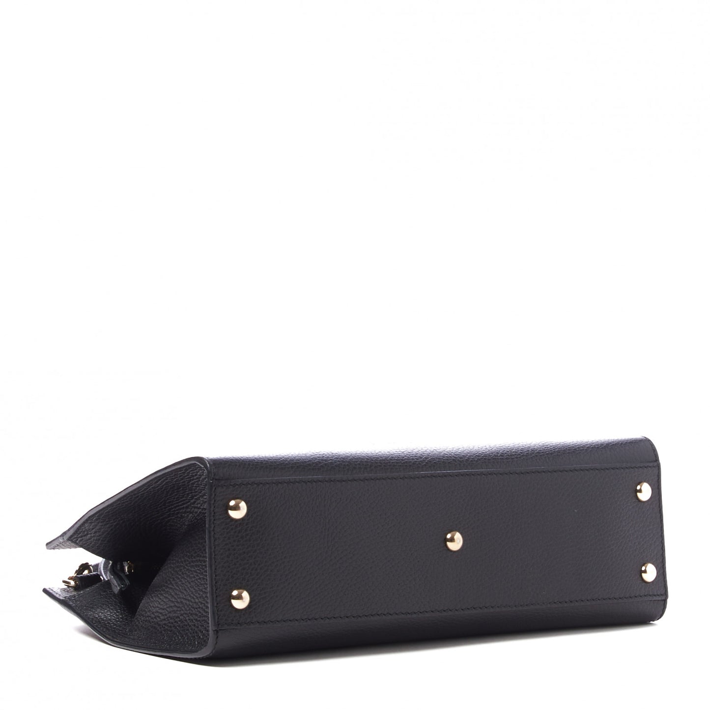 Pebbled Calfskin Medium Soho Top Handle Satchel Black