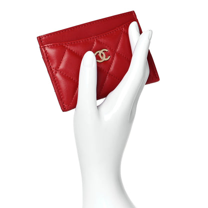 Chanel Lambskin Quilted Card Holder Red 2 of 11