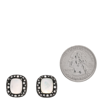 David Yurman Sterling Silver Diamond Moon Quartz Midnight Melange Earrings 2 of 4