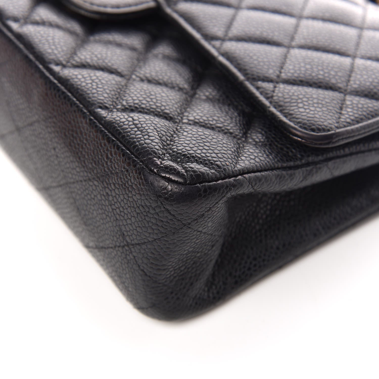 Chanel Caviar Quilted Medium Double Flap Black 10 of 13