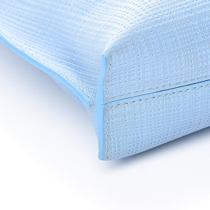 Loewe Calfskin Linen Embossed Large T Pouch Light Blue 7 of 8