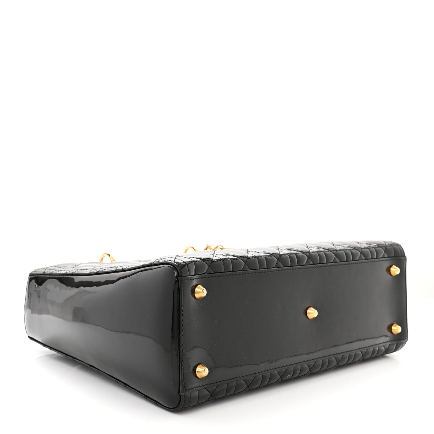 Patent Cannage Large Lady Dior Black