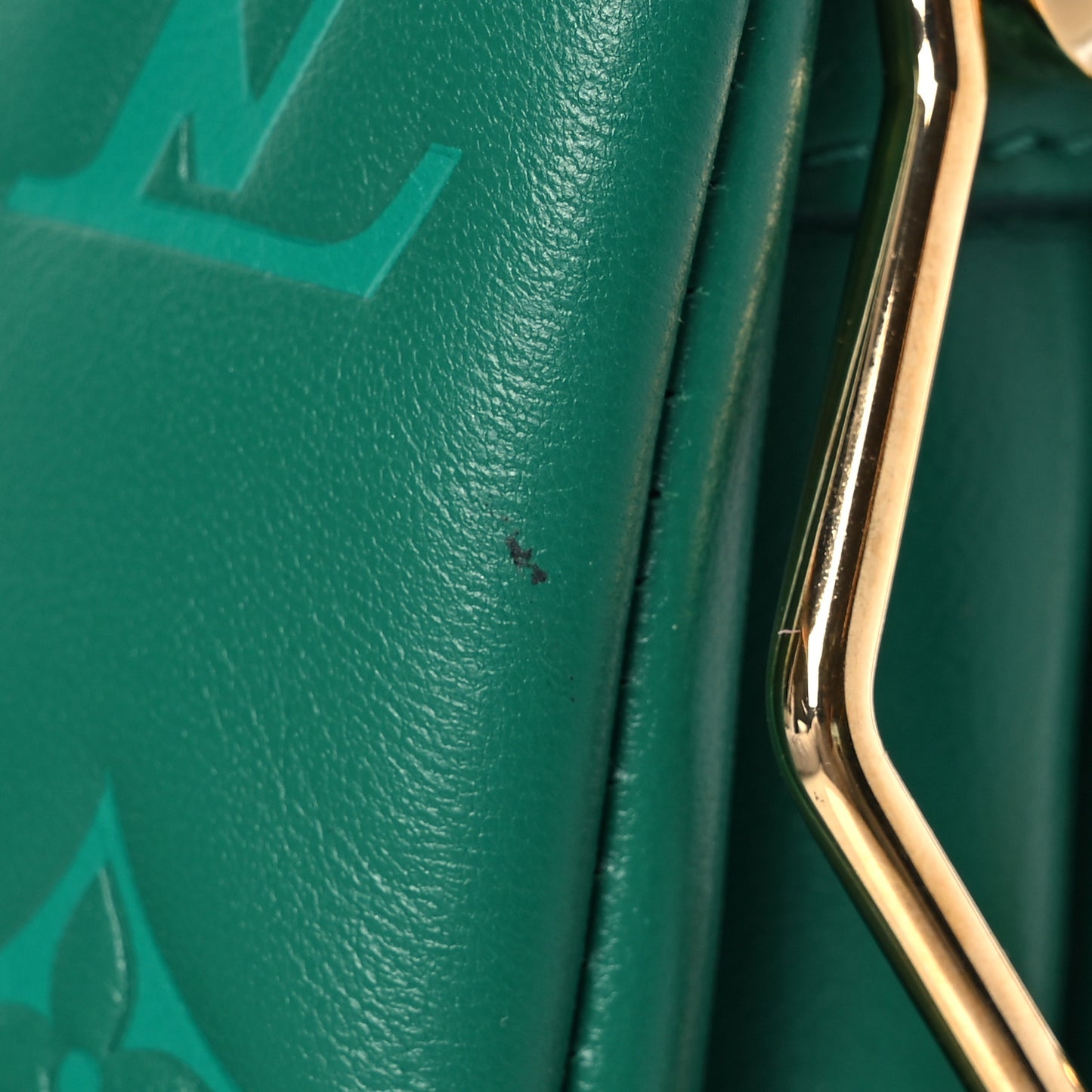 Lambskin Embossed Monogram Coussin BB Emeraude