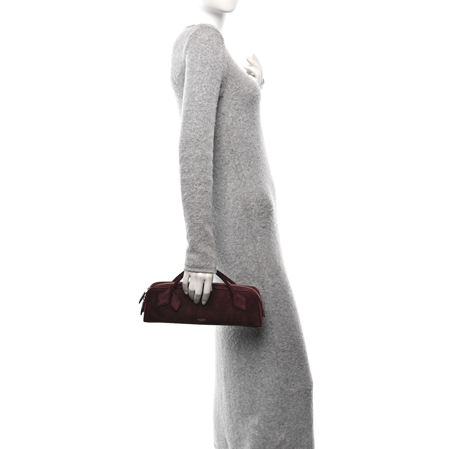 Alaia Suede Goatskin Teckel Clutch Rouge Grenat 2 of 10