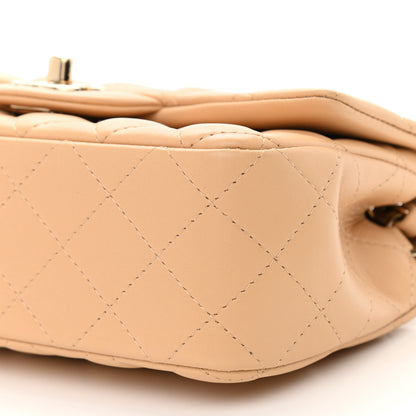 Chanel Lambskin Quilted Mini Rectangular Flap Beige 10 of 11