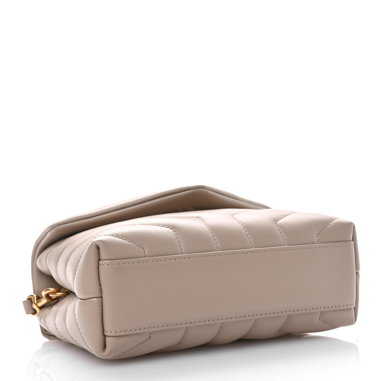 Saint Laurent Calfskin Y Quilted Monogram Toy Loulou Crossbody Bag Dark Beige 4 of 10