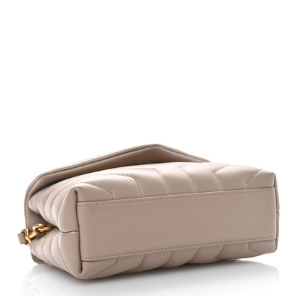 Saint Laurent Calfskin Y Quilted Monogram Toy Loulou Crossbody Bag Dark Beige 4 of 10