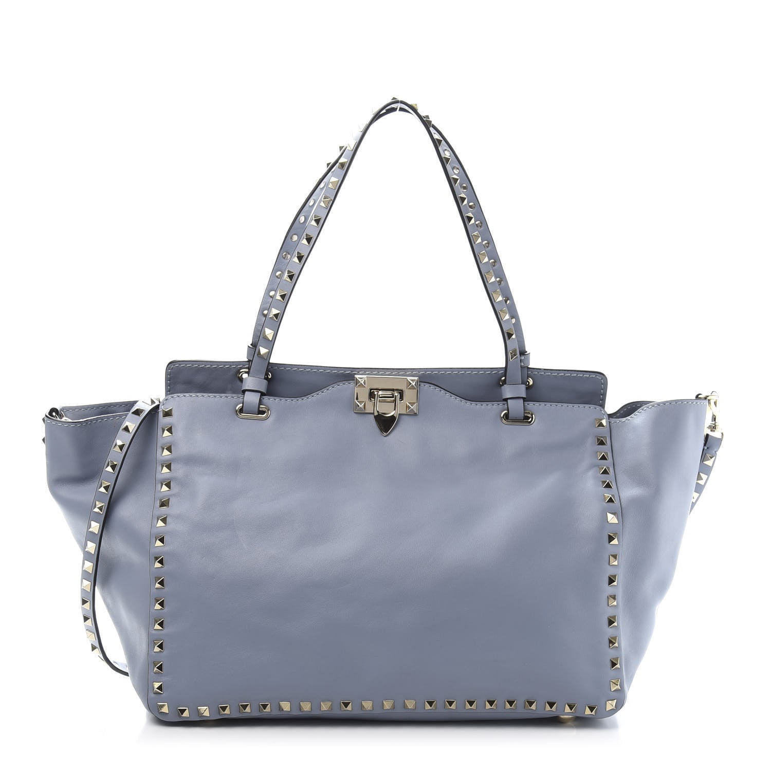 Valentino Garavani Vitello Medium Rockstud Tote London Stone 1 of 15
