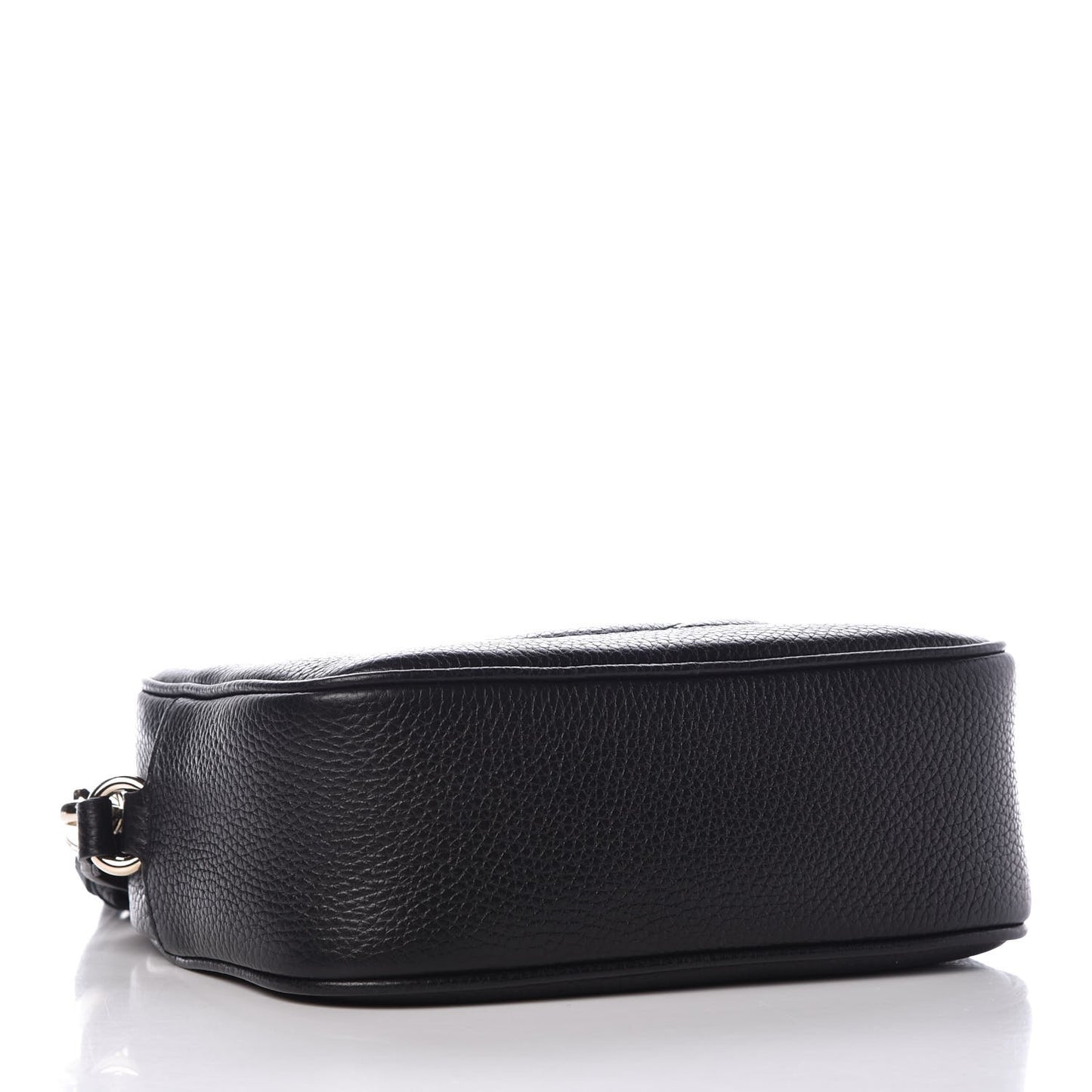 Pebbled Calfskin Small Soho Disco Bag Black