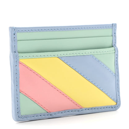 Gucci Calfskin Matelasse Diagonal GG Marmont Card Holder Wallet Multicolor Pastel 3 of 7