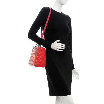 Christian Dior Lambskin Cannage Medium Tri-Color Lady Dior Pink 2 of 9