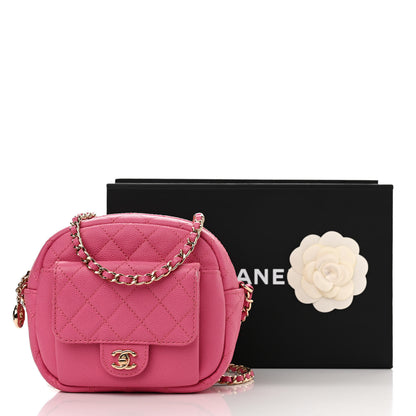 Chanel Caviar Quilted CC Day Camera Case Pink 14 of 14