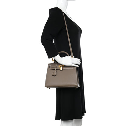 Hermes Epsom Kelly Sellier 25 Etoupe 2 of 11