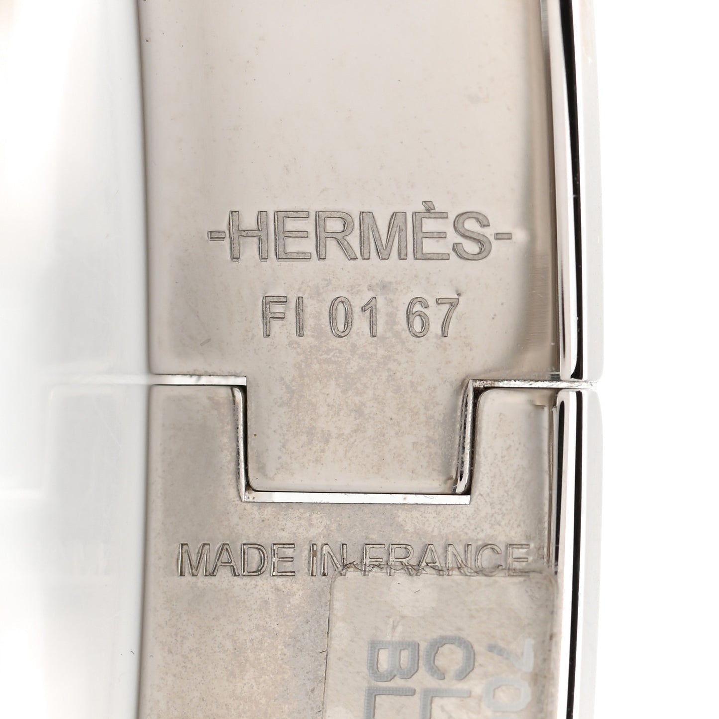 Enamel Narrow Clic Clac H Bracelet PM White