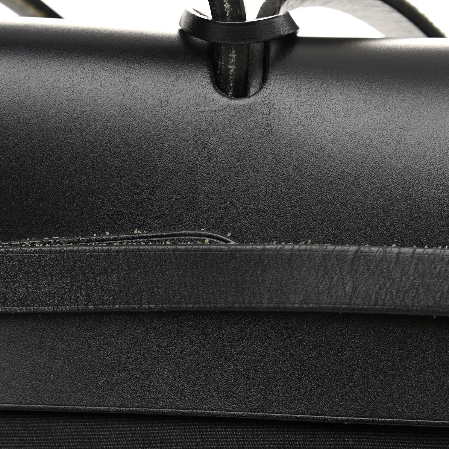 Hermes Toile Officier Vache Calfskin Herbag 39 GM Black 10 of 19
