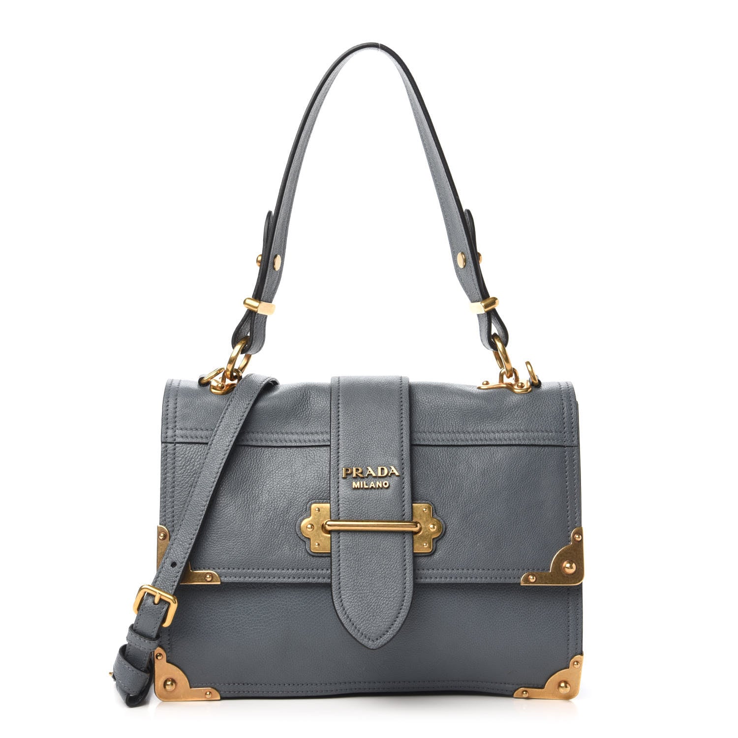 Prada Glace Calf Medium Soft Cahier Bag Marine Astrale 1 of 10