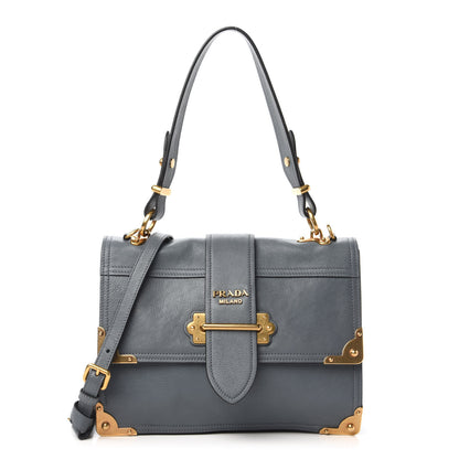 Prada Glace Calf Medium Soft Cahier Bag Marine Astrale 1 of 10