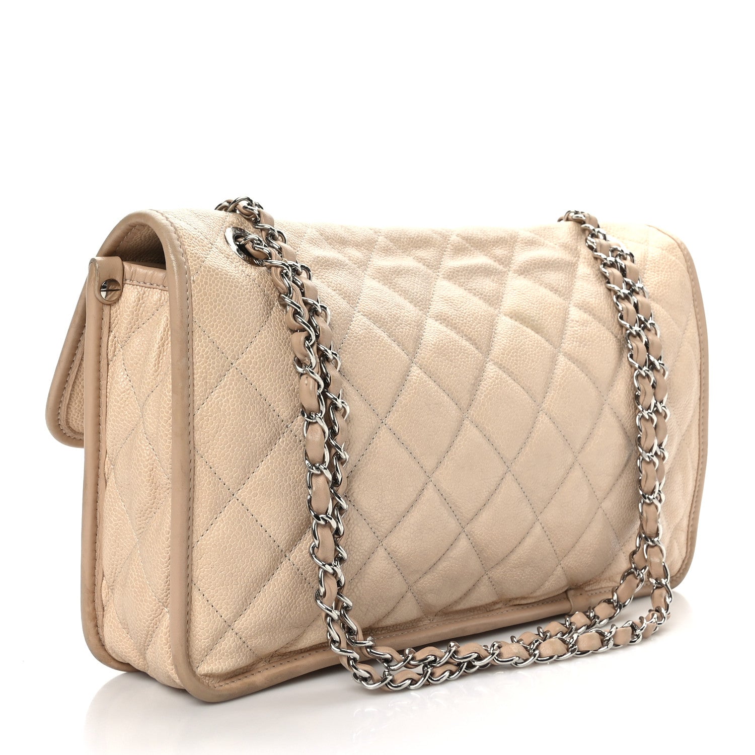 Chanel Caviar Quilted Large French Riviera Flap Beige 3 of 9