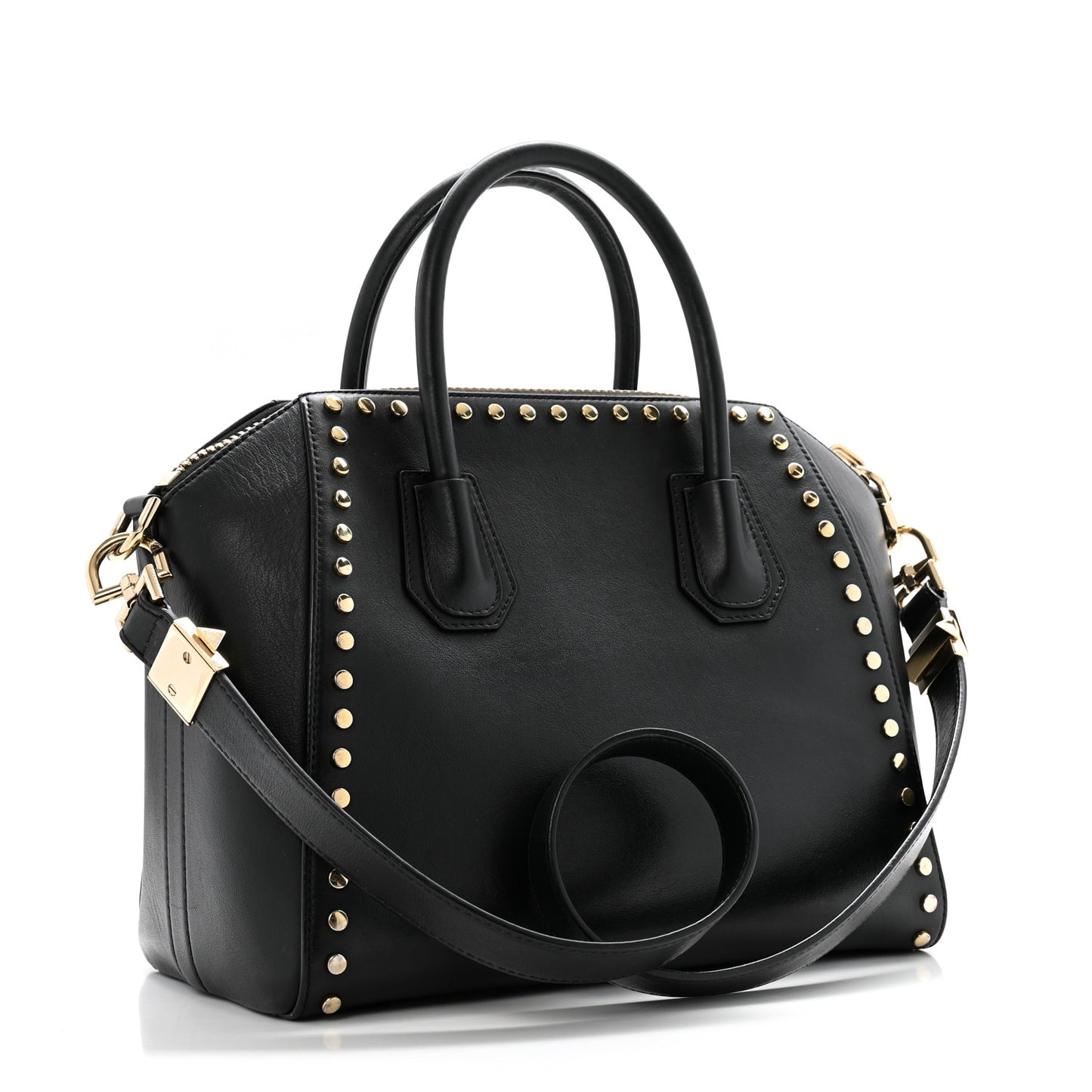 Smooth Calfskin Small Studded Antigona Black