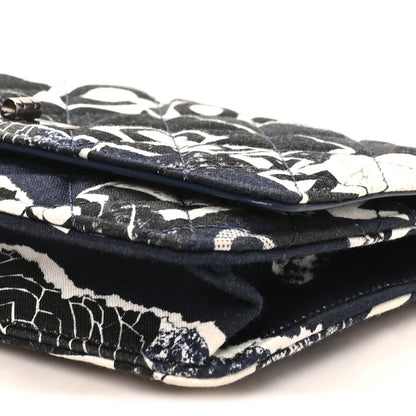 Chanel Canvas Printed Quilted 2.55 Reissue Wallet On Chain WOC White Black Navy Blue 9 of 9