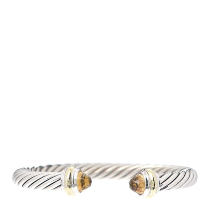 David Yurman Sterling Silver 14K Yellow Gold Citrine 7mm Cable Classics Bracelet 1 of 4