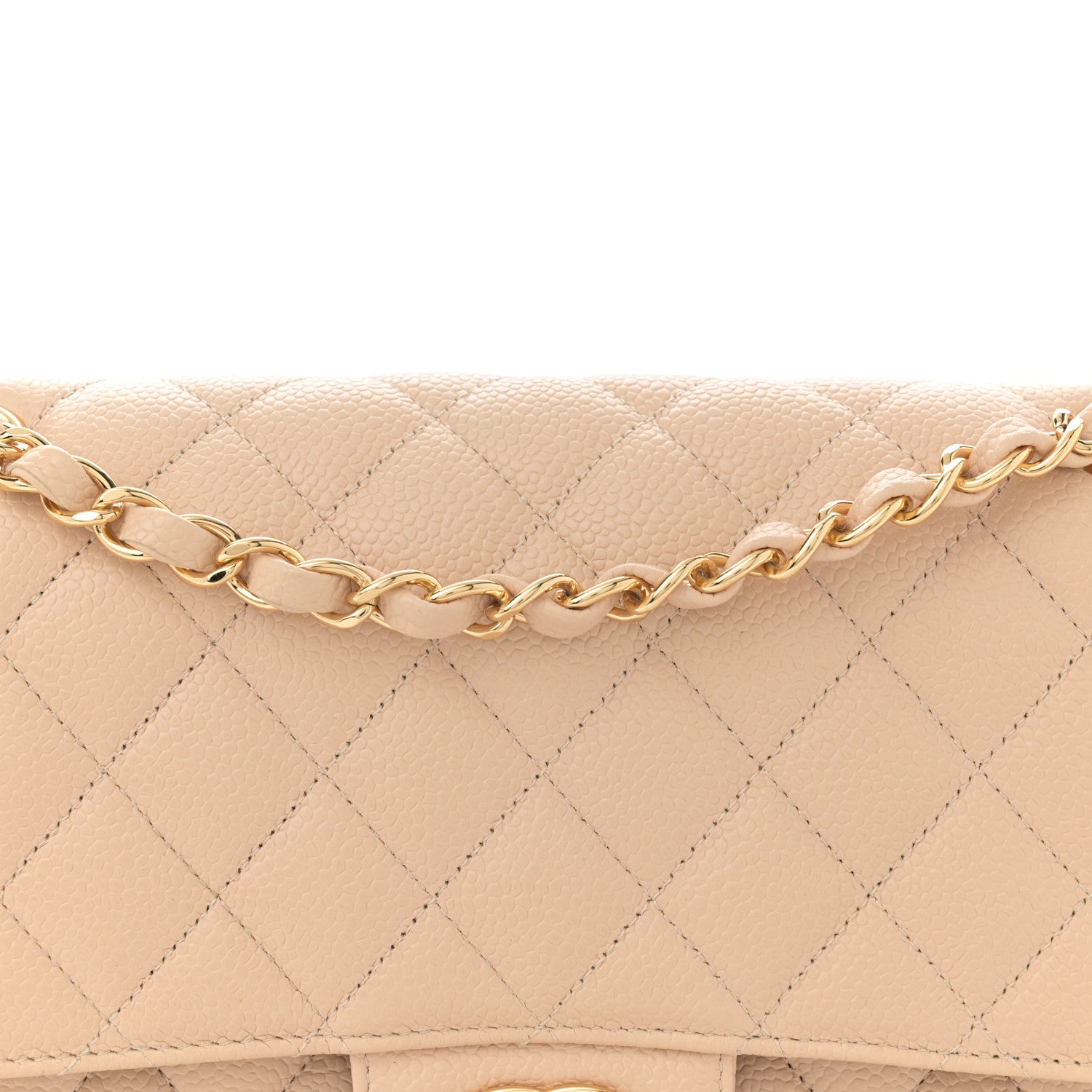 Chanel Caviar Quilted Medium Double Flap Beige 8 of 11