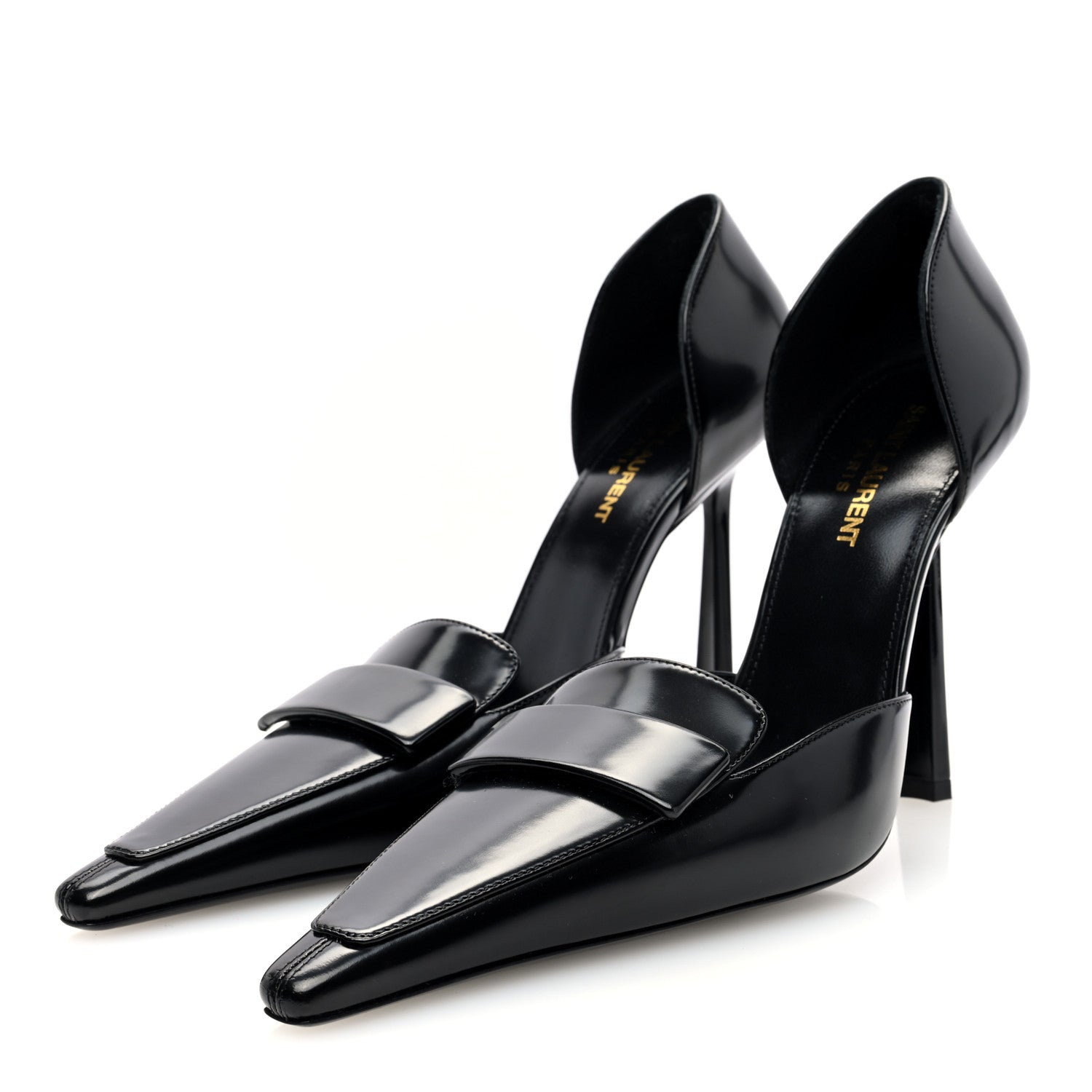 Saint Laurent Patent Calfskin Dorsay 110 Pumps 38.5 Black 4 of 8
