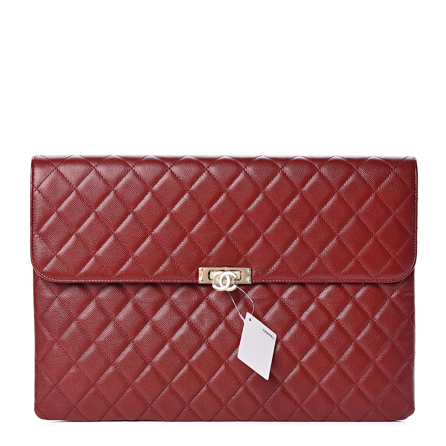 Chanel Caviar Quilted Large Golden Class Pouch Dark Red 1 of 8