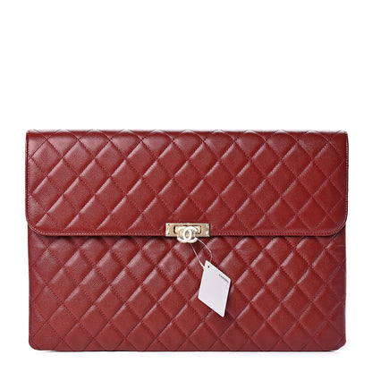 Chanel Caviar Quilted Large Golden Class Pouch Dark Red 1 of 8