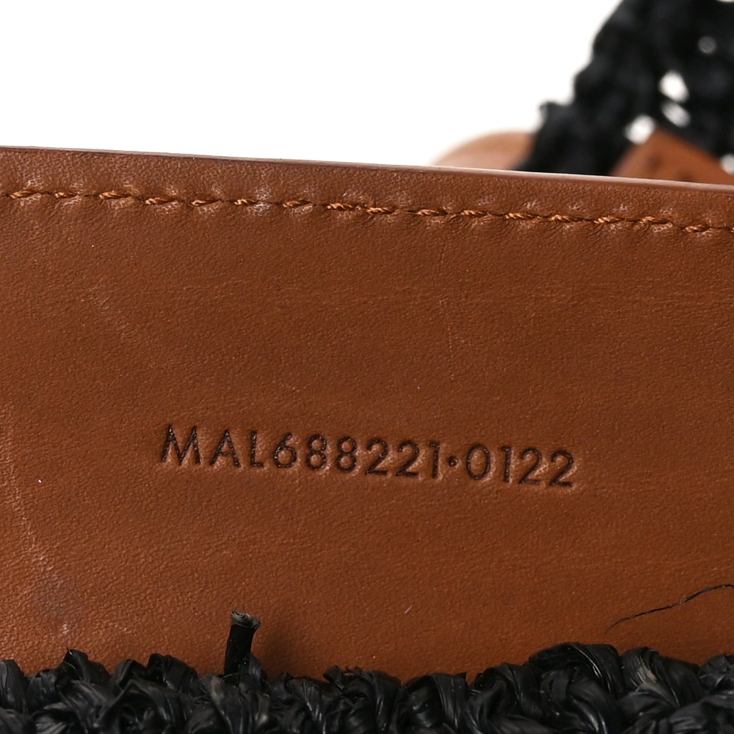Raffia Calfskin Medium Panier Tote Black