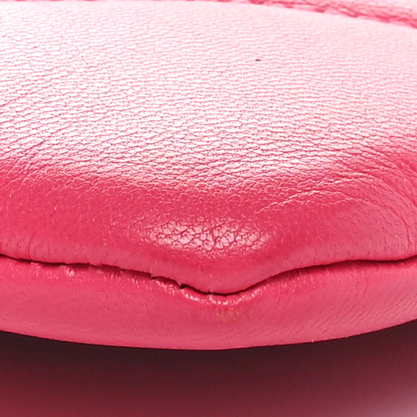 Shiny Goatskin Quilted Chanel 19 Pouch Dark Pink