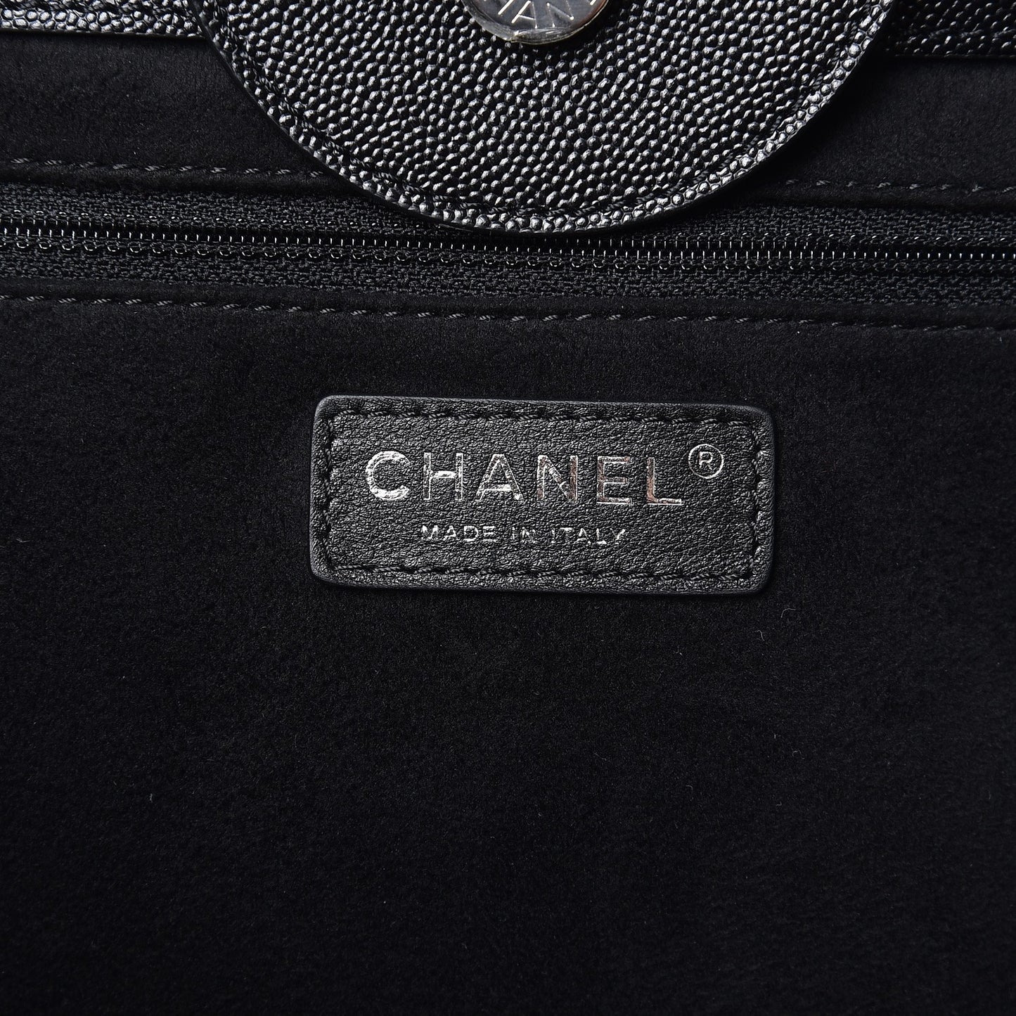 Caviar Medium Studded Deauville Tote Black